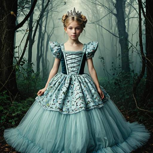 Fantasy portrait of girl in fairy tale princess gown