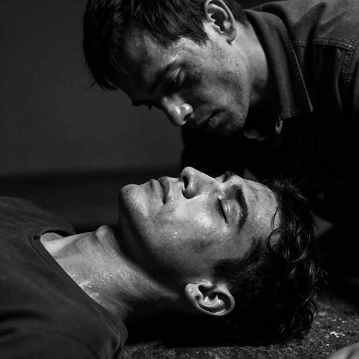 Dramatic Black and White Photo of Concern