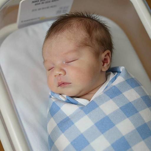 Peaceful Newborn in Hospital Bassinet