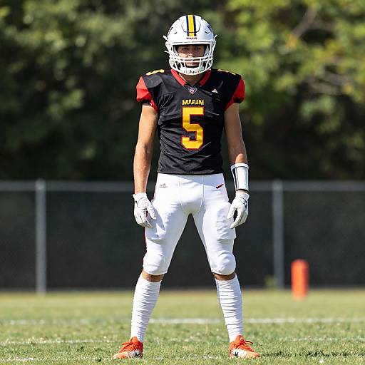 Confident Male Football Player Outdoors