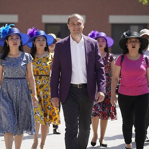 Joyful Outdoor Gathering with Colorful Attire