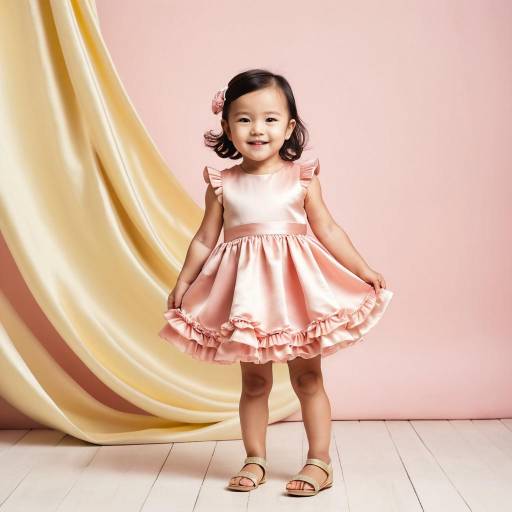 Toddler girl in pink dress smiling