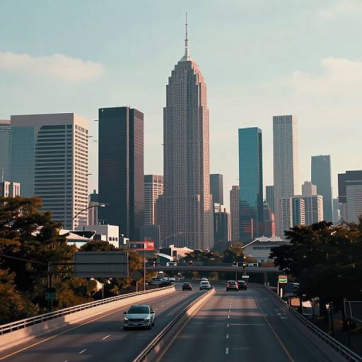 Abstract Glitched City Skyline