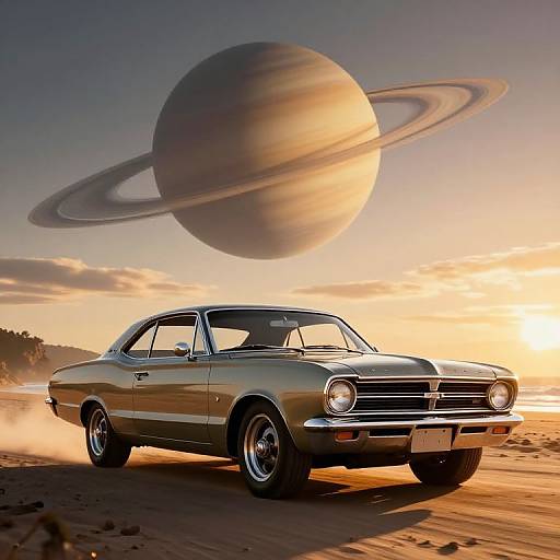Vintage Mercury Comet Cyclone at Sunset