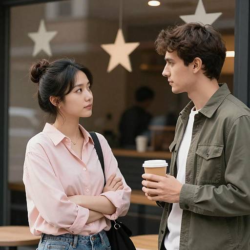 Cafe Encounter: A Moment Captured