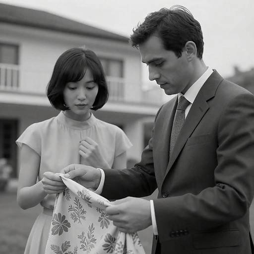 Elegant Black-and-White Couple Portrait