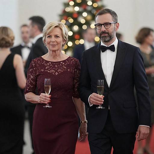 Elegant Couple at Formal Holiday Event