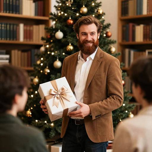 Festive Portrait of a Bearded Man