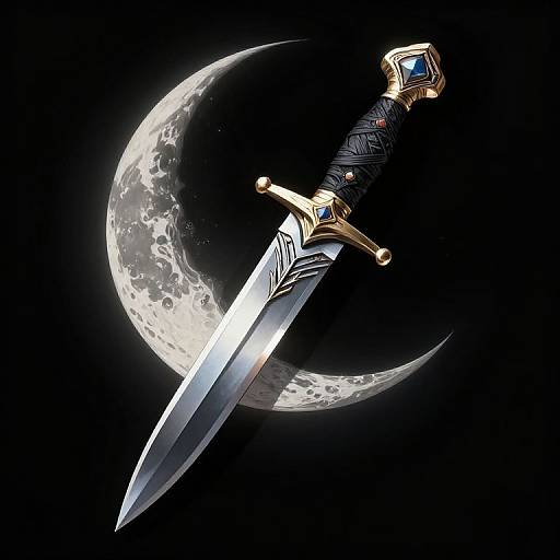 Photorealistic Moon Dagger Illustration