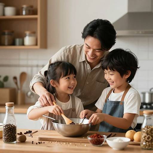 Family Bonding in Shared Kitchen