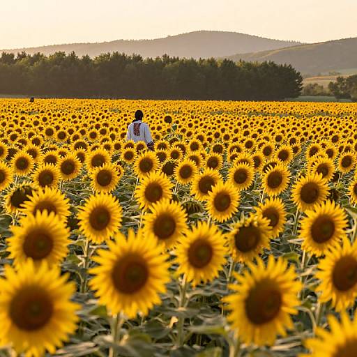 Sunflower Field at Golden Hour