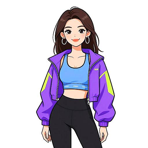 Smiling Woman in Athletic Streetwear