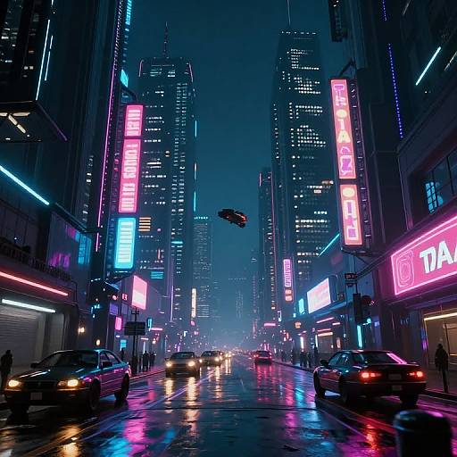 Futuristic Cyberpunk City at Night