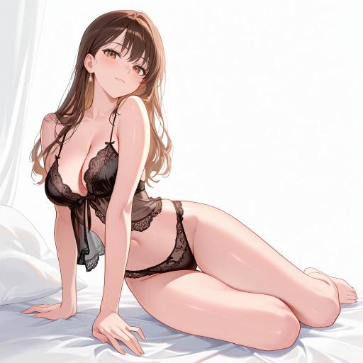 Elegant Slender Woman in Lingerie Pose Elegant Slender Woman in Lingerie Pose