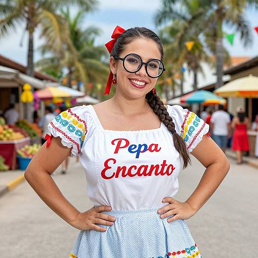 Joyful Woman in Pepa Encanto Costume