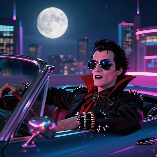 80s Vampire Neon Night Ride