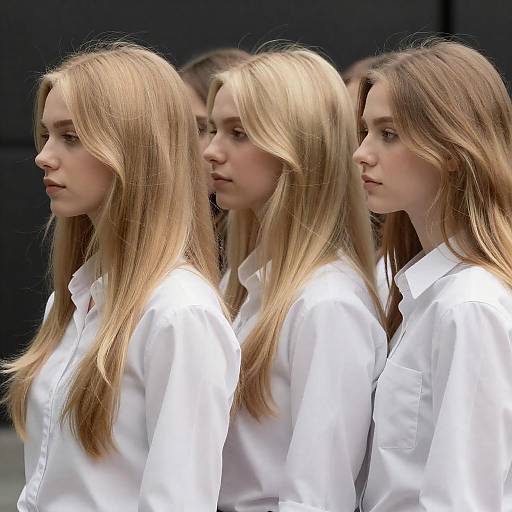 Portrait of Four Blondes in White Shirts