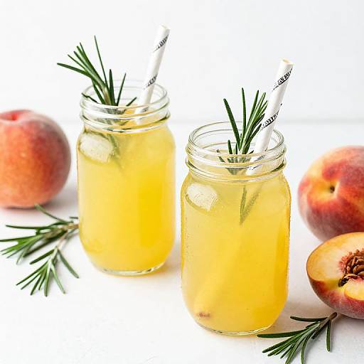 Refreshing Peach Rosemary Lemonade Jars