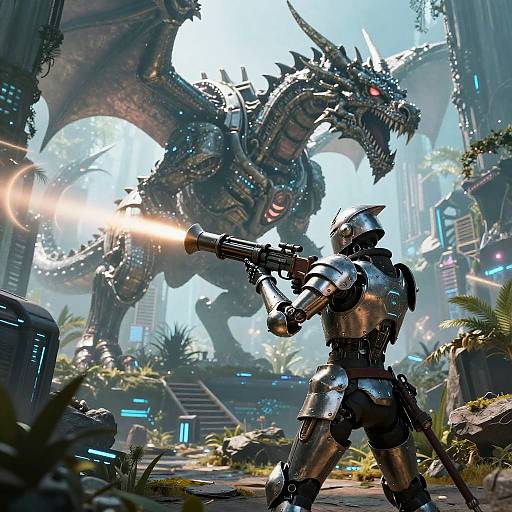 Cybernetic Knight vs Mechanical Dragon