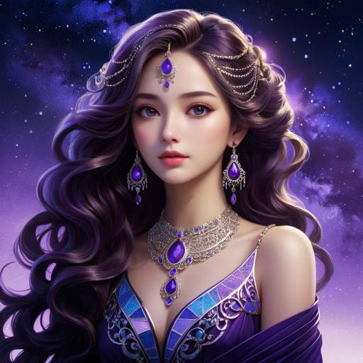 Mysterious Girl in Night Sky Hues Mysterious Girl in Night Sky Hues