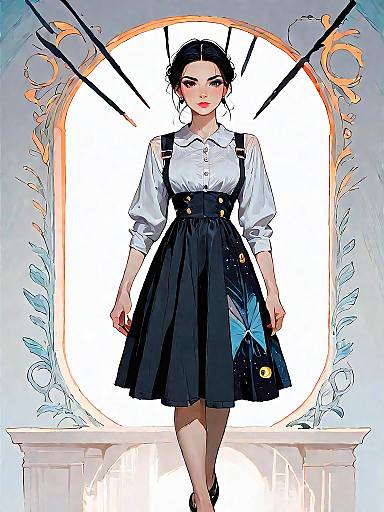 Stylish Modern Girl in Bright Room