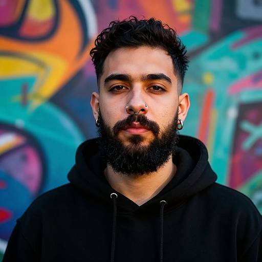 Emo Man with Graffiti Background