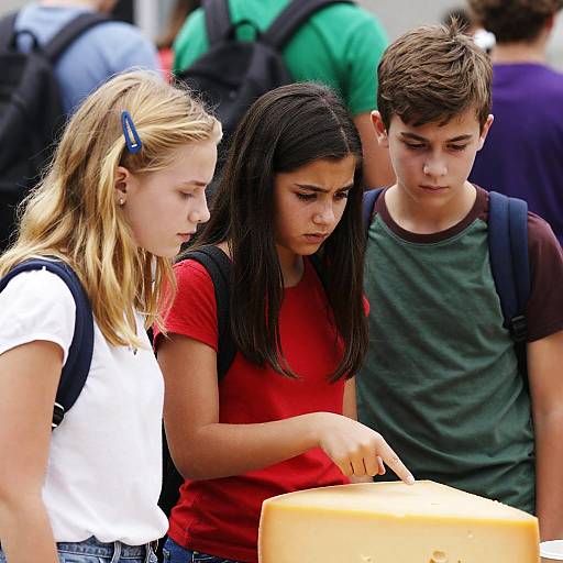 Teenagers in a Crowded Setting