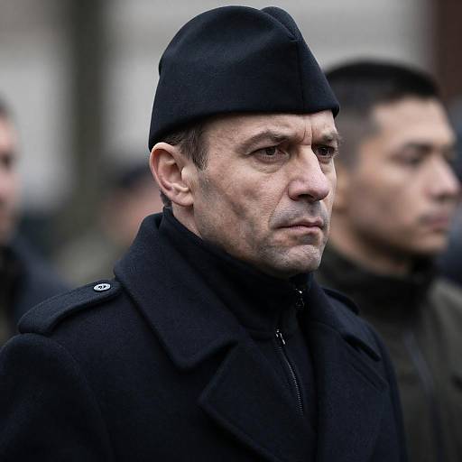 Gritty Portrait of Rugged Military Man