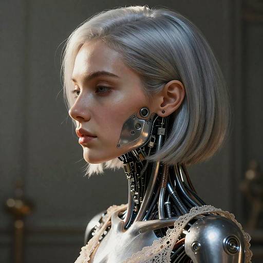 Photorealistic Cyberpunk Android Portrait