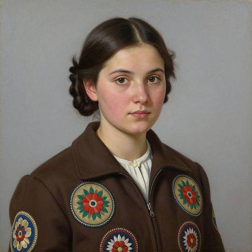 Young Woman in Twin Buns Portrait