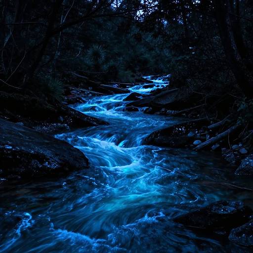 Bioluminescent River Flowing Uphill