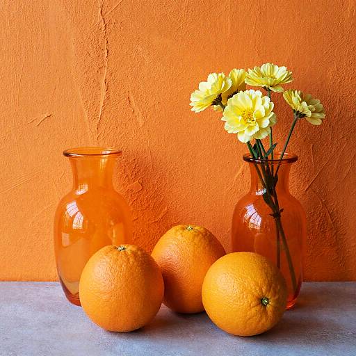 Vibrant Orange Still Life Composition
