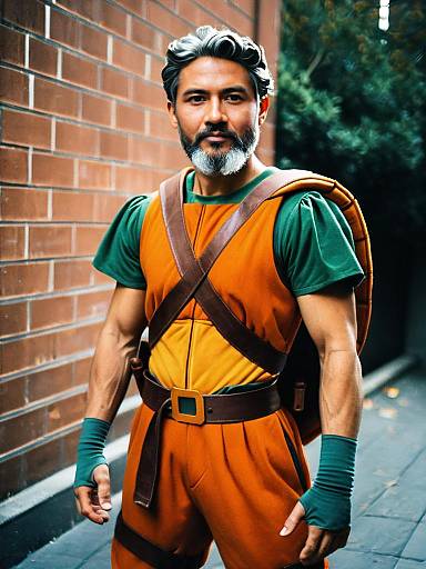 Man in Michelangelo 2003 Cosplay Costume