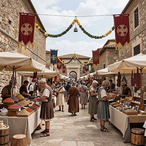 Ancient Roman Festival Marketplace Scene