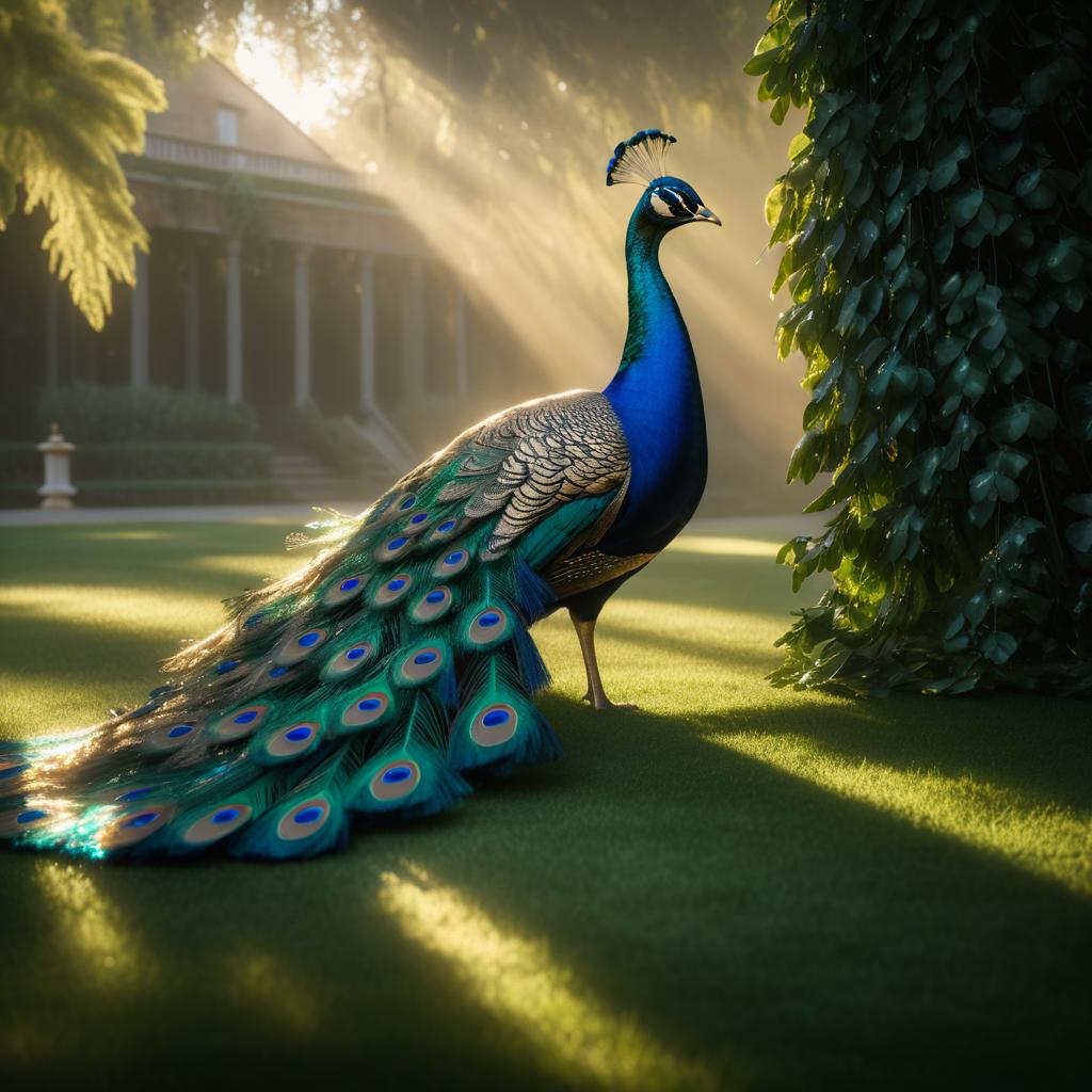 Elegant Peacock in Cinematic Morning Light