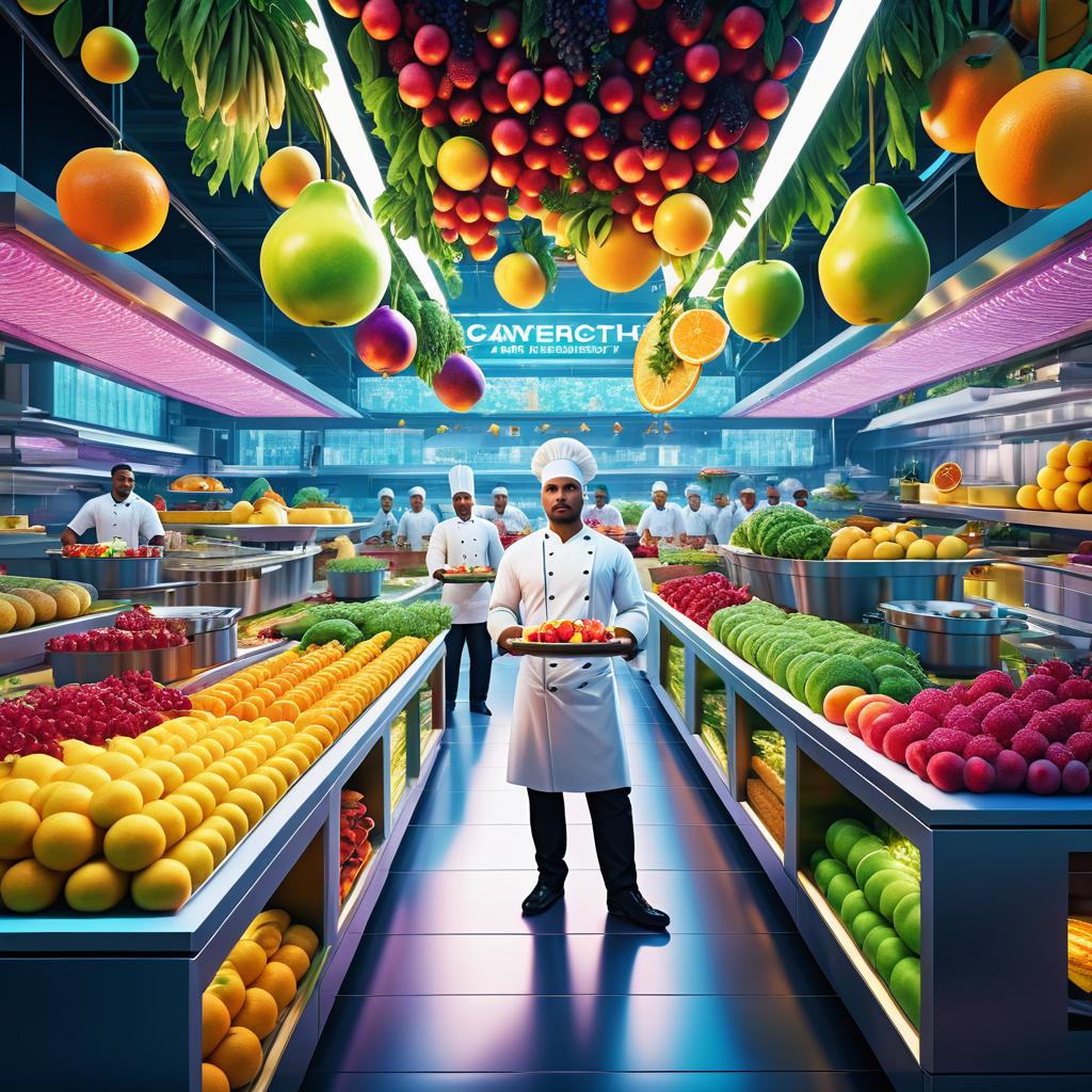 Futuristic Bioengineered Chefs Market Scene