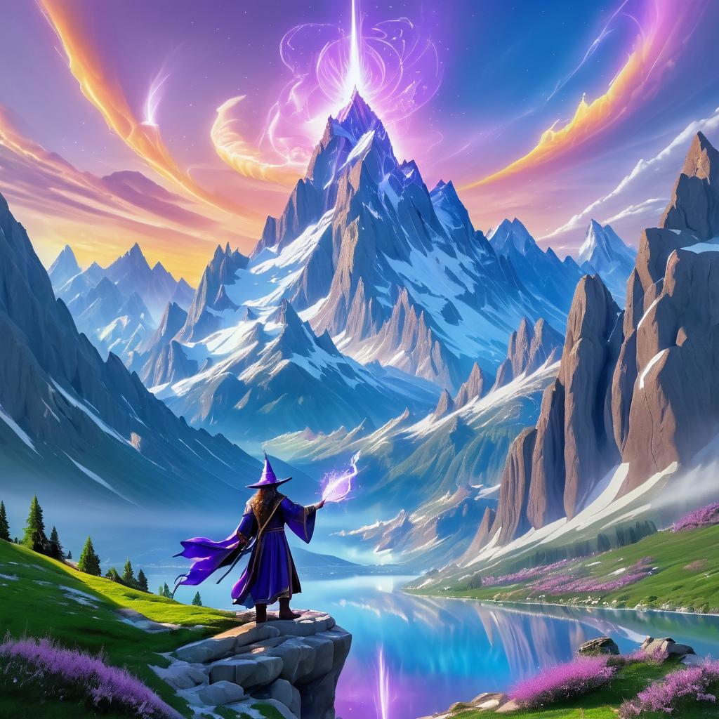 Epic Wizardry Amid Majestic Mountains