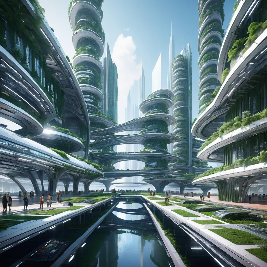 Futuristic Sustainable Transportation Hub Design