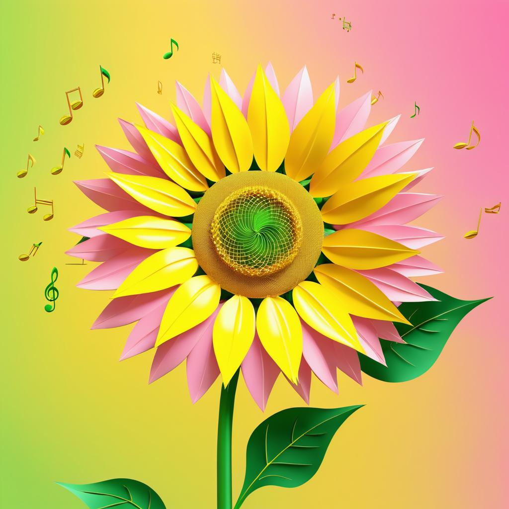 Elegant Pink and Yellow Sunflower Fantasy