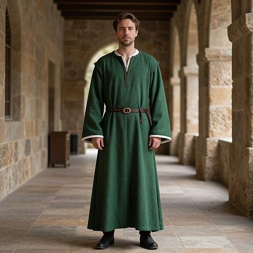 Man in Green Medieval Dress