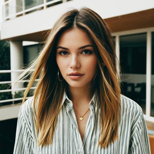 Chic Layered Straight Hairstyle on Terrace