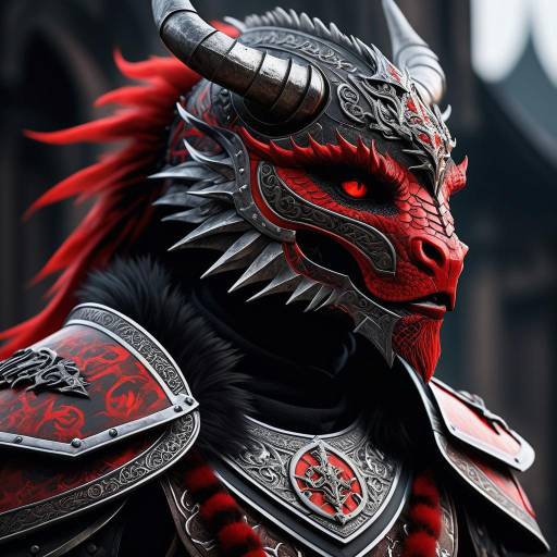 Fierce Viking Warrior with Dragon Emblem Fierce Viking Warrior with Dragon Emblem