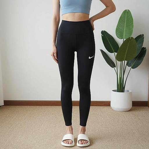 Woman in Sportswear Standing Indoors
