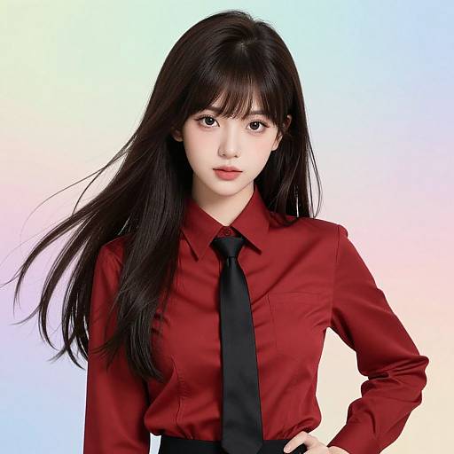 Elegant Anime Girl Portrait