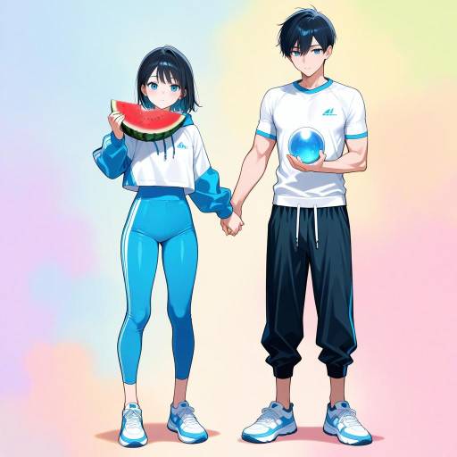 Athletic Boy with Watermelon and Crystal Ball Athletic Boy with Watermelon and Crystal Ball