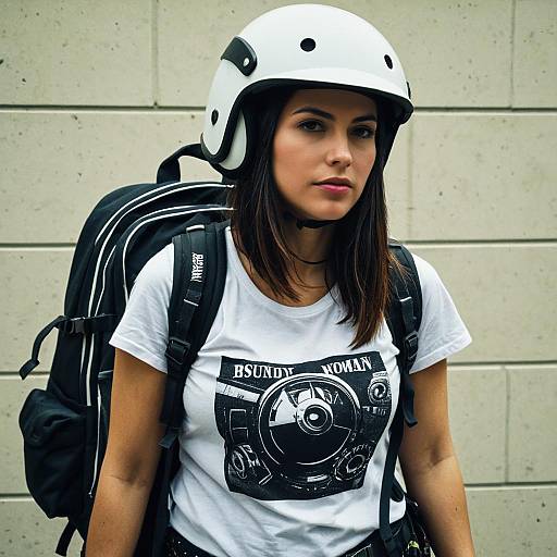 Baddie Woman in Sunathe Shirt Costume