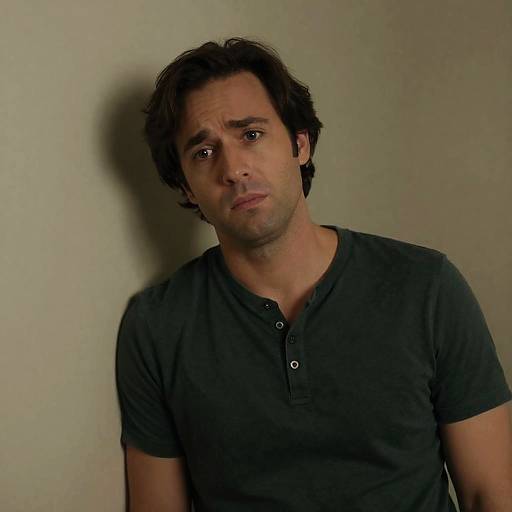 Moody Portrait of a Concerned Man