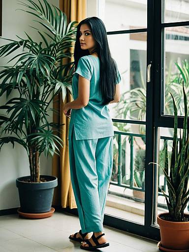 Elegant Woman in Kurti and Pants