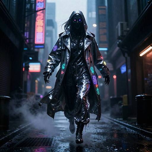 Cyberpunk Wraith in Neon Alley