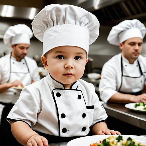 Toddler Chef in Professional Kitchen